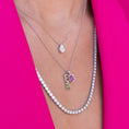 Load image into Gallery viewer, White Gold and Bezel Set Pink Sapphire Charm
