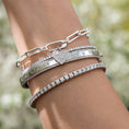 Load image into Gallery viewer, White Gold and Diamond High Polished Blake Bracelet
