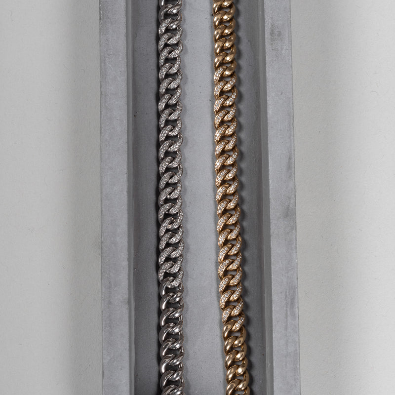 14 Karat Gold Curb Link Diamond Bracelet