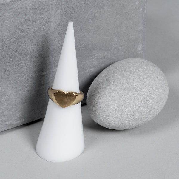 Yellow Gold Heart Signet Ring