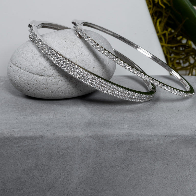 White Gold and Single Line Diamond Bracelet