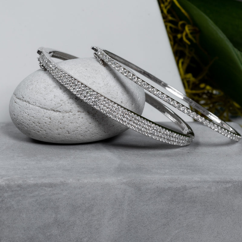 White Gold and Single Line Diamond Bracelet
