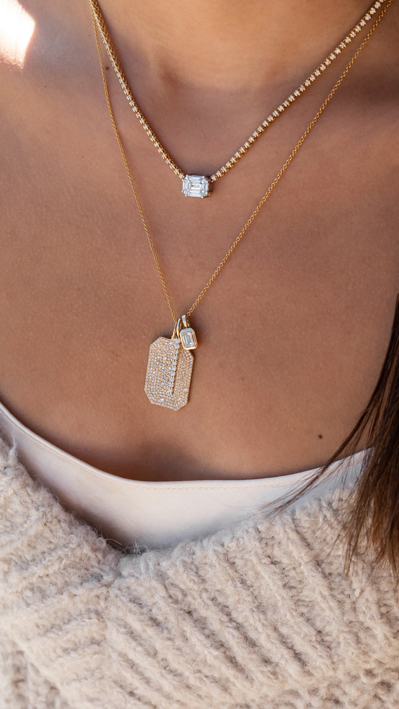 Yellow Gold and Bezel Set Diamond Charm