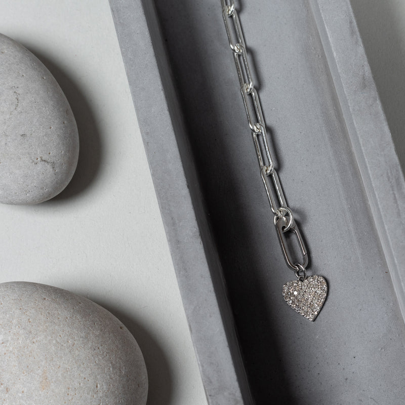 Sterling Silver Paperclip Small Clasp Bracelet
