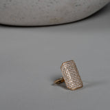 14 Karat Yellow Gold and Diamond Tag Ring