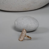 14 Karat Yellow Gold and Diamond Tag Ring