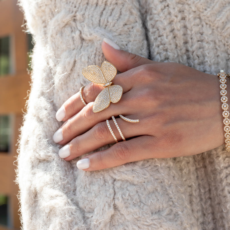 Yellow Gold Fluttering Butterfly Ring