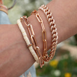 14 Karat Rose Gold Solid Thick Paperclip Chain Bracelet