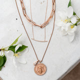 Rose Gold Pave Diamond Bar Pendant