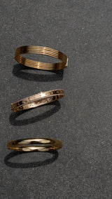 14 Karat Yellow Gold Five Band Stacked Cuff Bracelet