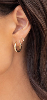 Yellow Gold Thick 17mm Hinge Hoop Earrings