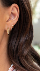 Yellow Gold Thick 17mm Hinge Hoop Earrings