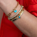 Yellow Gold and Bezel Set Pear Turquoise Charm
