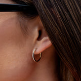 Small Gold Diamond Hoop Earring 18mm