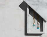 Yellow Gold and Bezel Set Pear Turquoise Charm