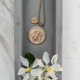 Yellow Gold and Diamond Bee Coin Pendant