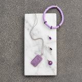 4mm Lilac Vinyl and Three Amethyst Disks Bracelet