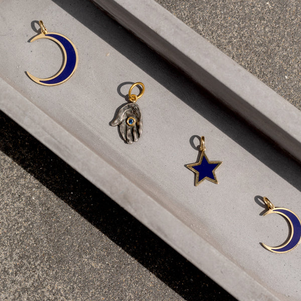 Yellow Gold and Lapis Star Charm