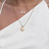 Yellow Gold and Diamond High Polished Disk Charm