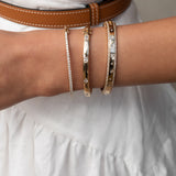 Yellow Gold and Diamond High Polished Blake Bracelet
