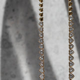 Yellow Gold Bezel Set 8.00cts Full Cut Diamond Heart 17.00" Tennis Necklace