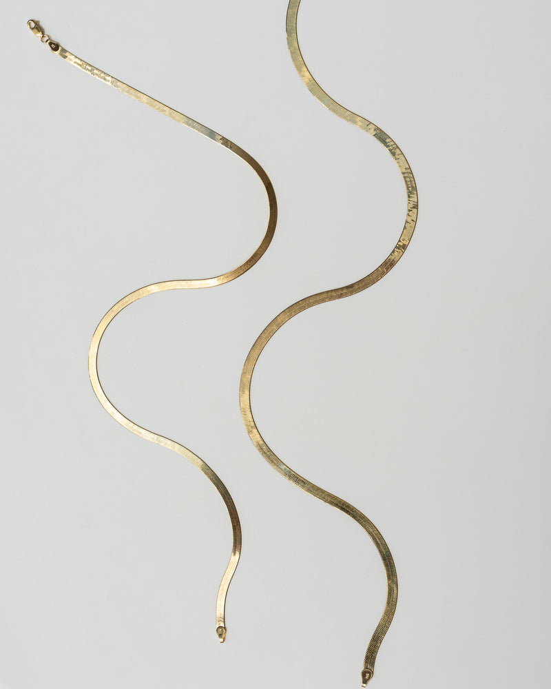 14 Karat Yellow Gold Herringbone Necklace