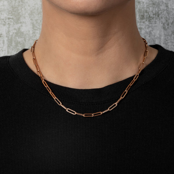 14 Karat Rose Gold Thick Paperclip Chain