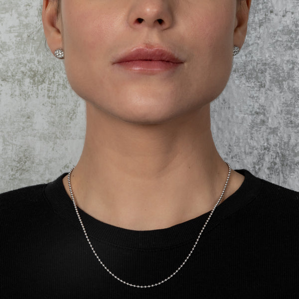 White Ball Chain Necklace