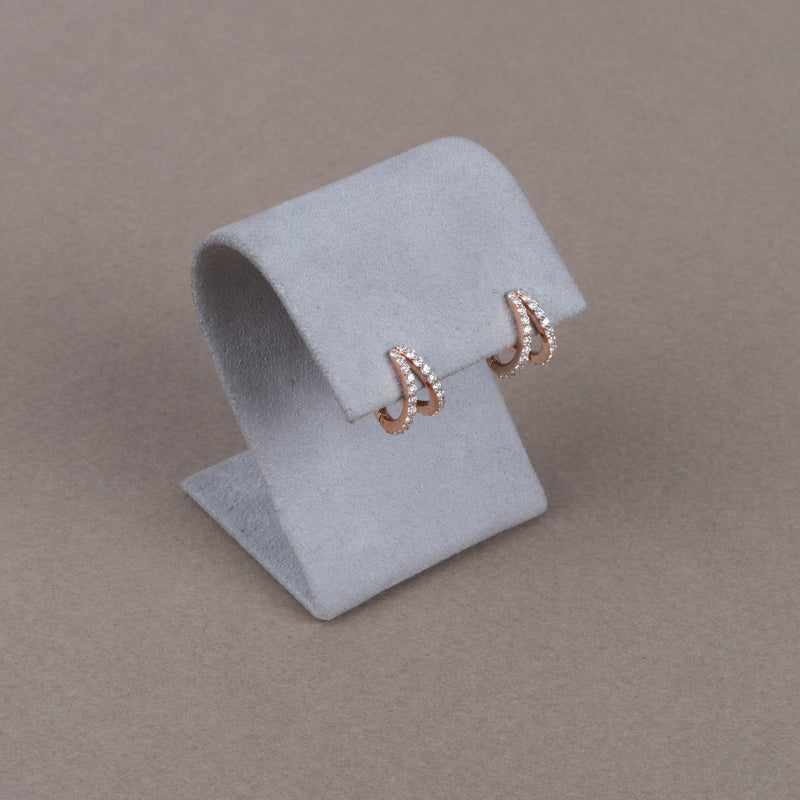 Rose Gold and Diamond Split Huggie