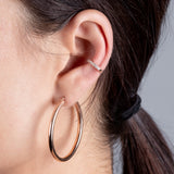 Rose Gold Thick Tube 40mm Hoop Earrings
