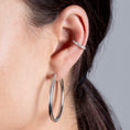 Load image into Gallery viewer, White Gold Thick Tube 40mm Hoop Earrings
