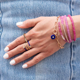 4mm Ombre Pink Sapphire Beaded Bracelet
