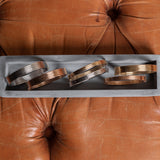 14 Karat Rose Gold Three Band Stacked Cuff Bracelet