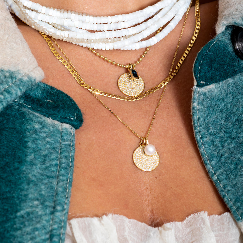 14 Karat Freshwater Akoya Pearl Slide Charm