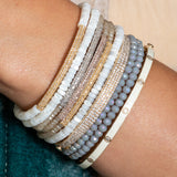 4mm Gray Rainbow Crystal Beaded Bracelet