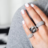 White Gold Pave Diamond Dome Ring