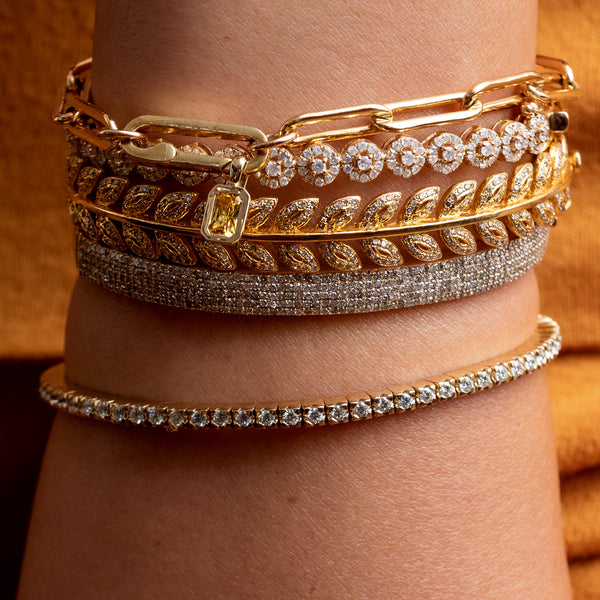 Yellow Gold and Diamond Stretch Tennis Bracelet 2.45cts