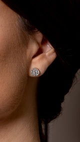 White Gold Diamond Honeycomb 1.25cts Stud Earrings