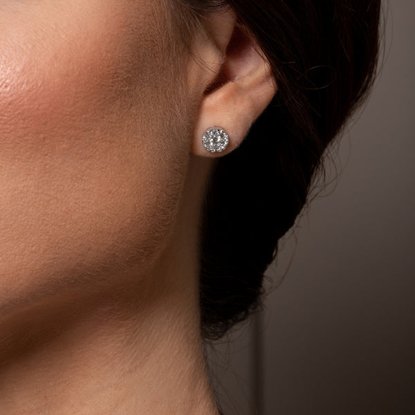 White Gold Diamond Honeycomb 1.25cts Stud Earrings