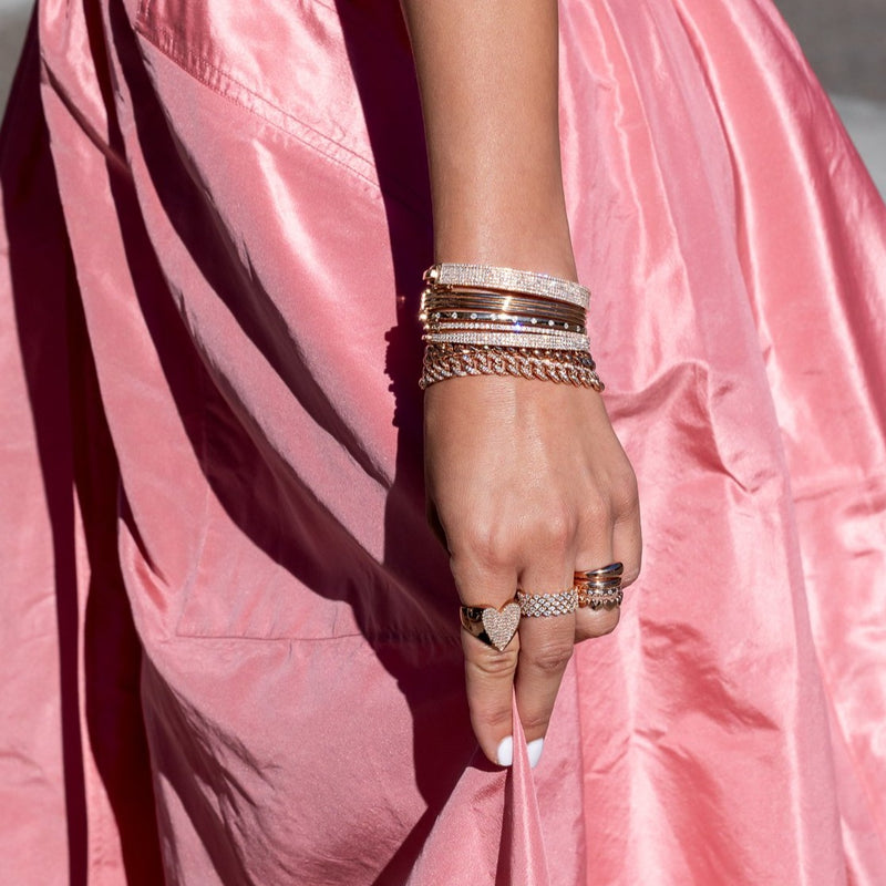 Rose Gold and Diamond Large Cuff Bracelet