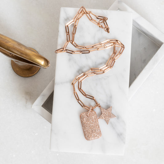 14 Karat Rose Gold Thick Paperclip Chain