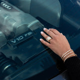 14 Karat Gold Alternating All The Way Emerald Tennis Bracelet
