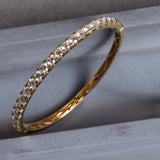 18 Karat Yellow Gold 5.00cts Diamond Hinge Bracelet