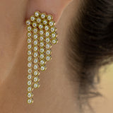 14 Karat Five Drop Diamond Bezel Earring