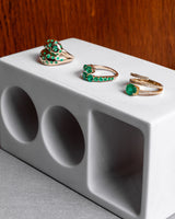 14 Karat Yellow Gold Emerald Twist Ring