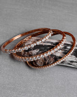 18 Karat Rose Gold 3.00cts Alternating Diamond Hinge Bracelet