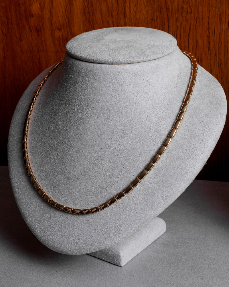 14 Karat High Polished Mirror Necklace