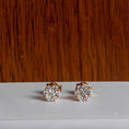 Load image into Gallery viewer, 18 Karat Yellow Gold Floral Stud Earrings 1.55cts
