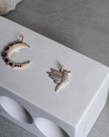 Two tone Diamond and Sapphire Humming Bird Charm