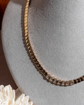 Load image into Gallery viewer, 14 Karat Seven Bezel Diamond Emerald Tennis Necklace
